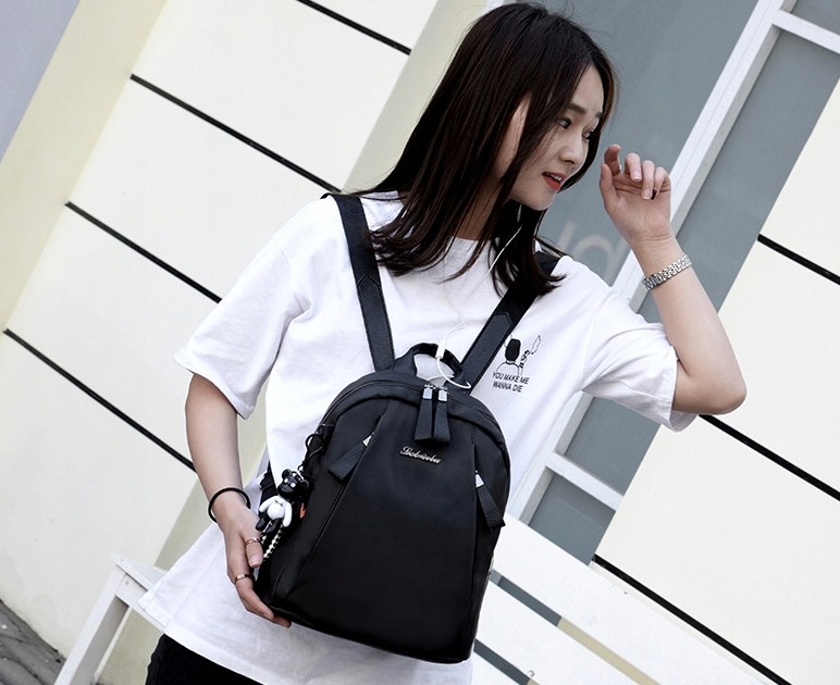 Купить Черный, водонепроницаемый, элегантный женский школьный рюкзак.: отзывы, фото, характеристики в интерне-магазине Aredi.ru