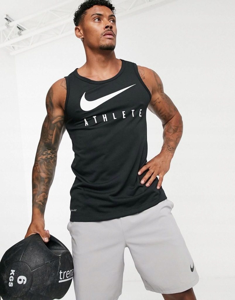 NIKE TRAINING TOP TRENINGOWY CZARNY LOGO M 1ARC