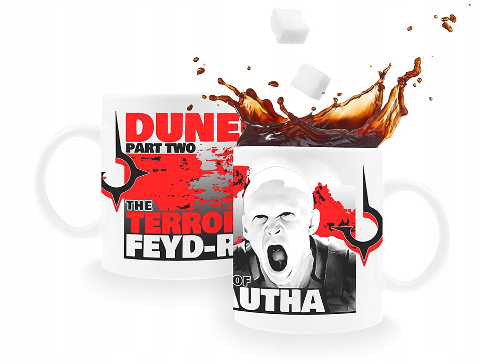 KUBEK ceramiczny z nadrukiem dune diuna czerw pustyni melanż przyprawa AI