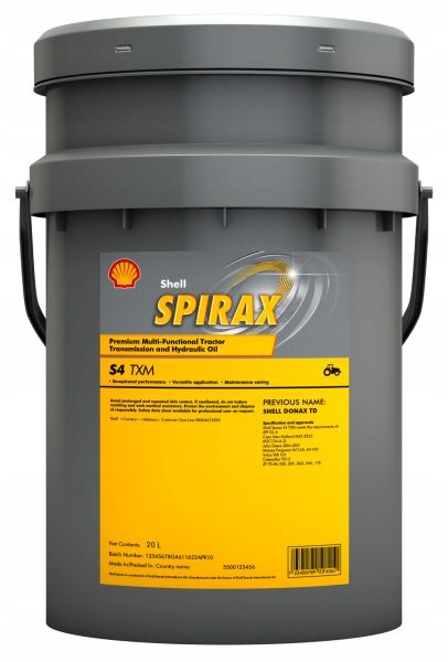 OLEJ SHELL 10W30 SPIRAX (DONAX) S4 TXM 20L UTTO GL4 / JERRY CAN / PRZEKŁ. -