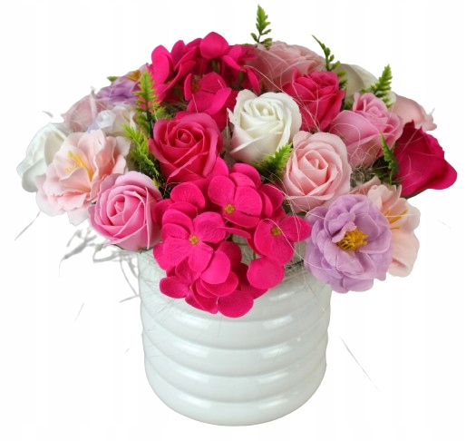 Bukiet Kwiaty Mydlane w Ceramice Flower Box