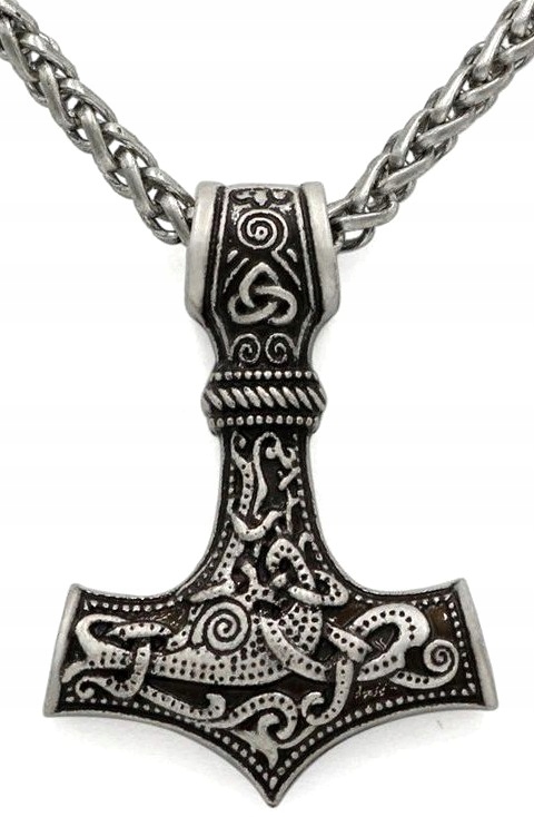 Srebrny Męski naszyjnik Młot THOR MJOLNIR CELTIC