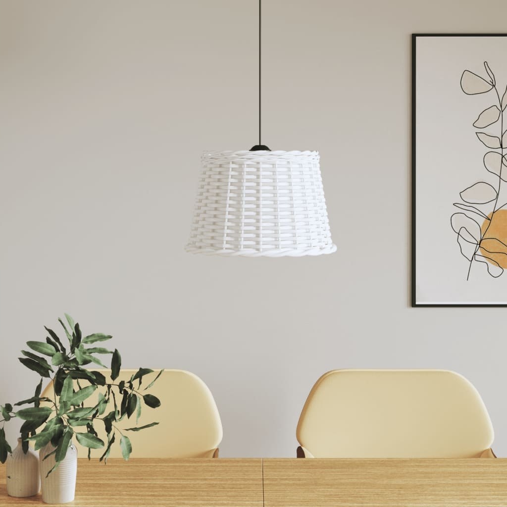 Stylowe Meble Domowe Klosz lampy wiszącej, biały, Ø40x26 cm, wiklina