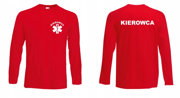 Koszulka longsleeve medyczna Kierowca czerwony XL