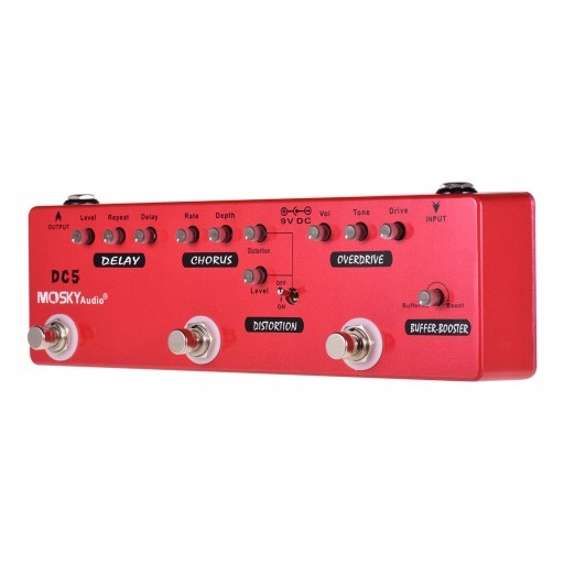 Guitar multi-effect pedal with 6 effects