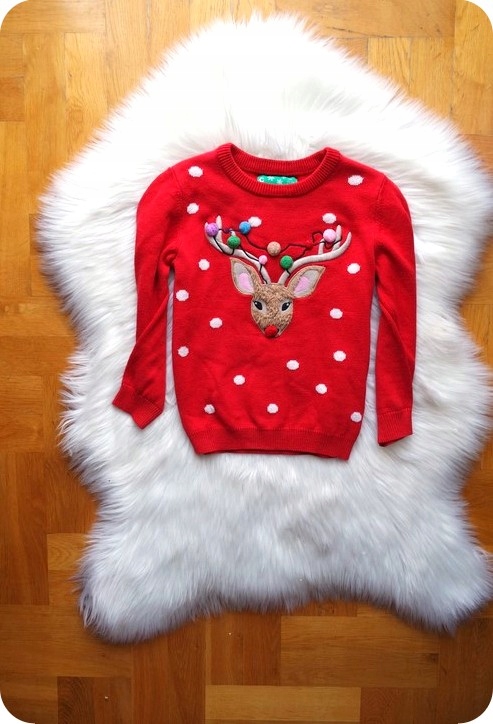 sweter CZERWONY świąteczny CUBUS 98 104 3-4 LATA