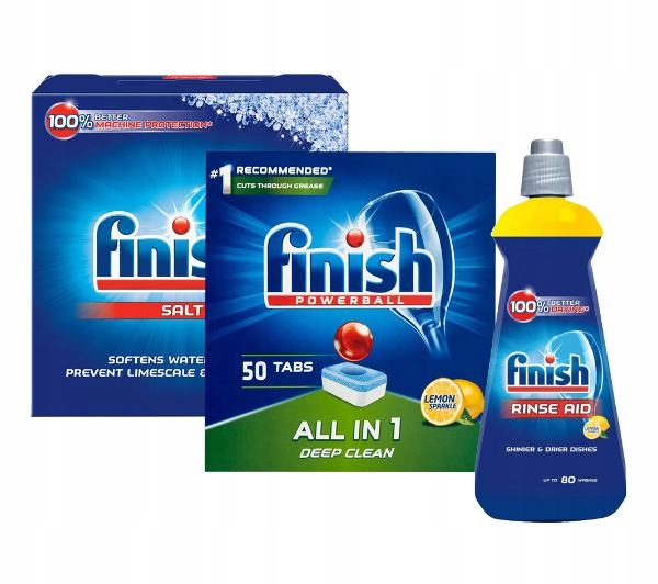 Zestaw Finish All In One 50 szt + Sól Nabłyszczacz