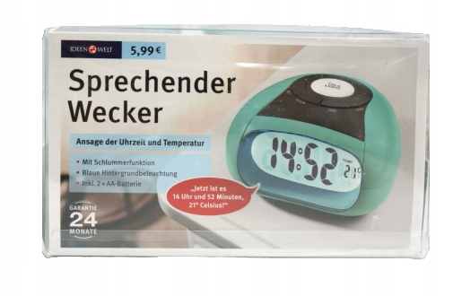 IdeenWelt P8-RM-TSAC gadający budzik termometr