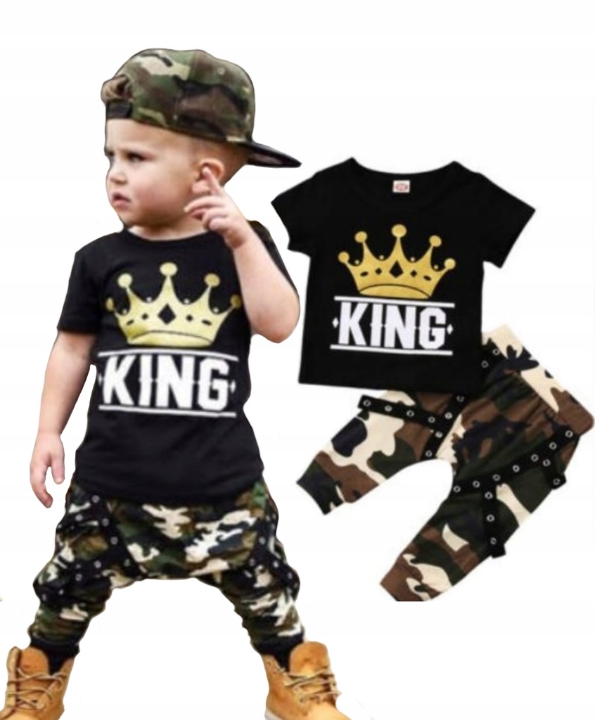 Zestaw t-shirt spodnie baggy szelki KING 110 116