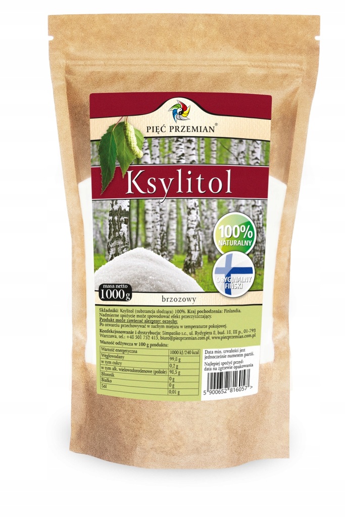 KSYLITOL 1 kg (TOREBKA PAPIEROWA) - PIĘĆ PRZEMIAN