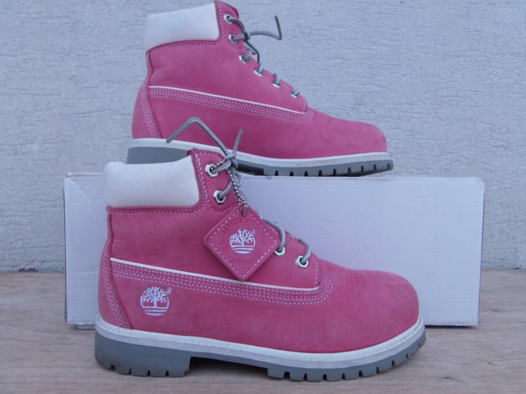 TIMBERLAND PINK 19718M SKÓRA ROZ.34/21,8cm.