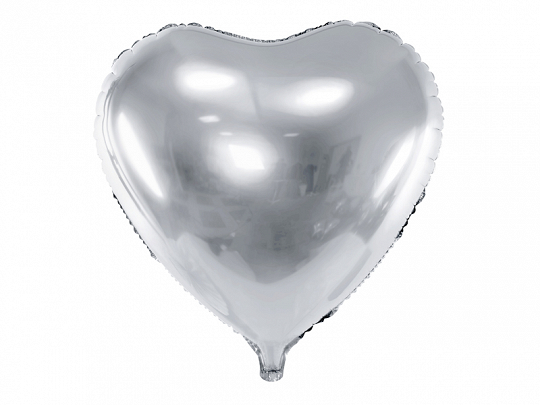 Balon foliowy serce srebrny 45 cm 18"