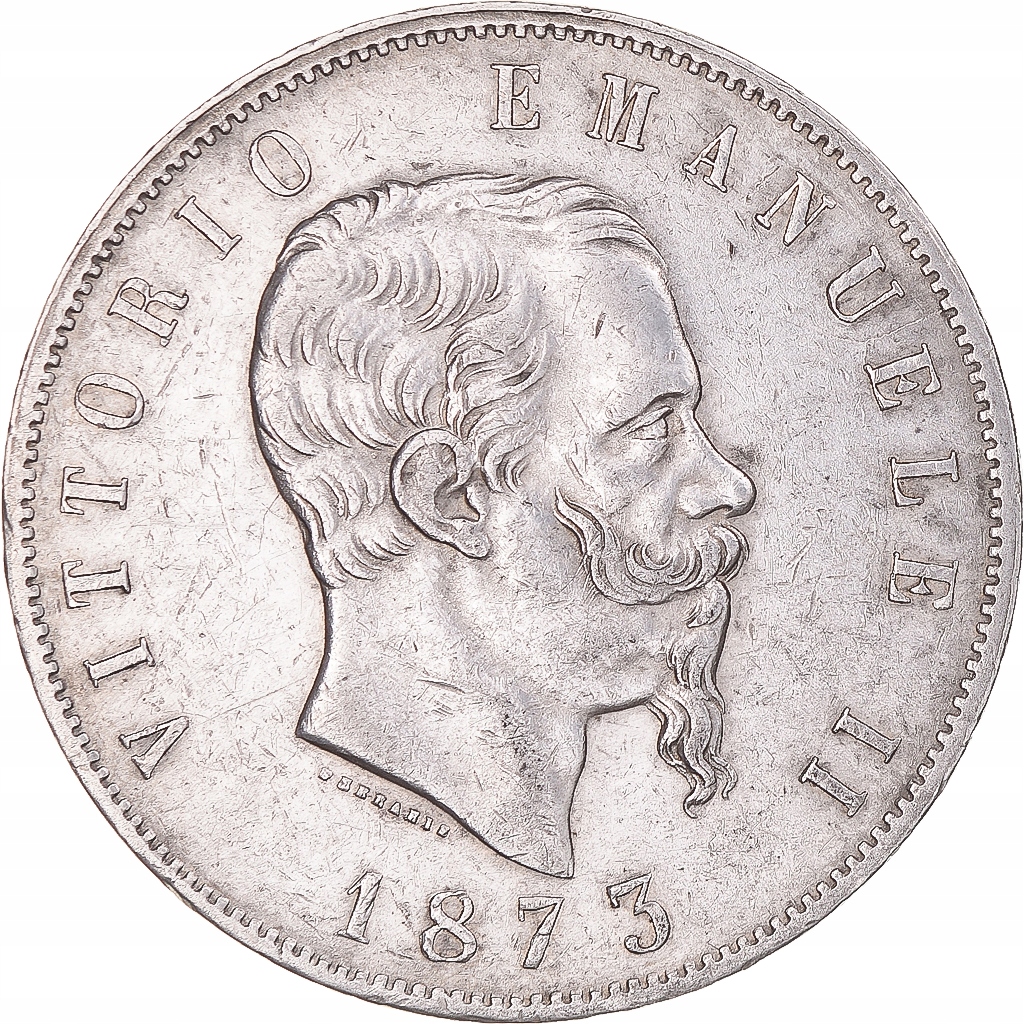 Moneta, Włochy, Vittorio Emanuele II, 5 Lire, 1873