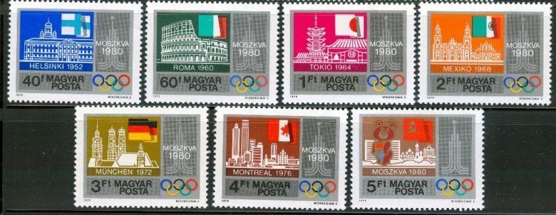 Węgry 1979 Znaczki 3355-61 ** sport igrzyska olimpijskie Olimpiada