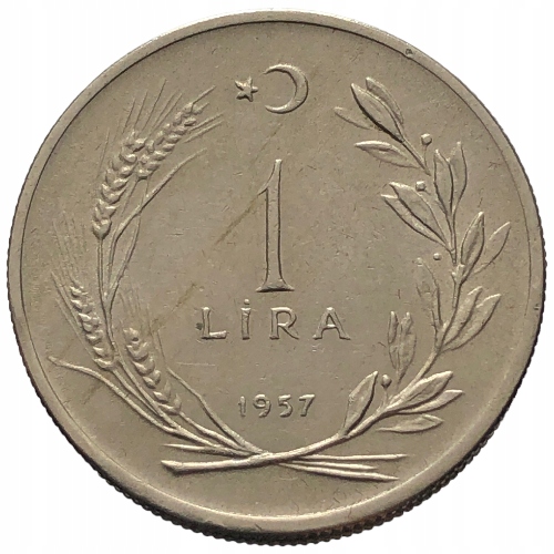 53435. Turcja - 1 lira - 1957r.