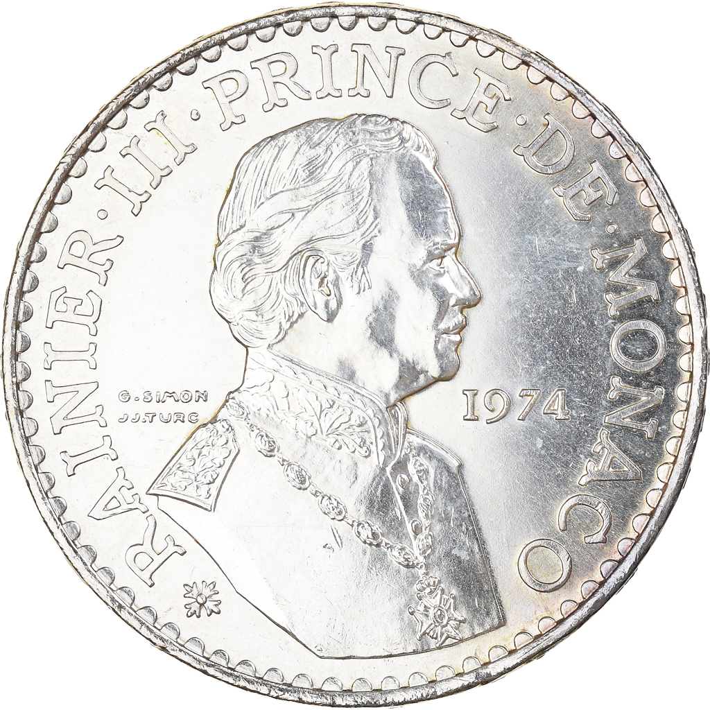 Moneta, Monaco, Rainier III, 50 Francs, 1974, MS(6