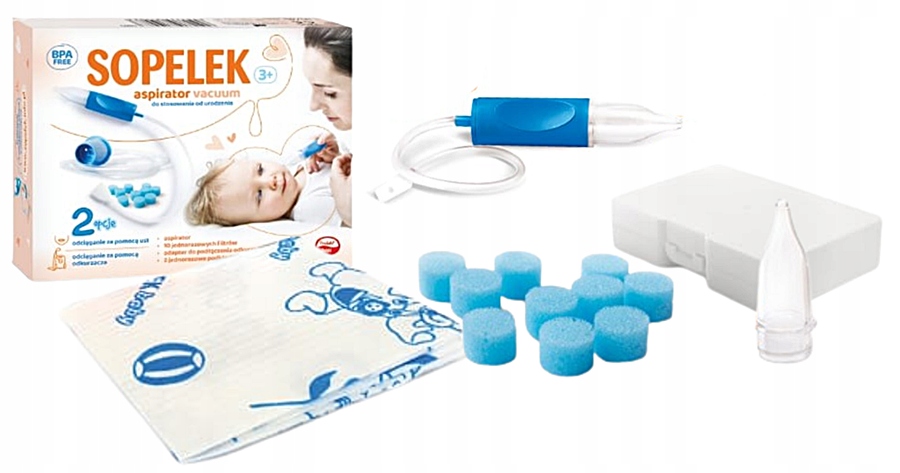 Sopelek 3+ aspirator do nosa dla dziecka na katar