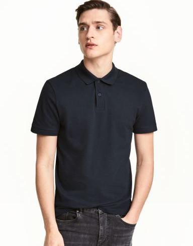 23Q164 H&M__MJ9 GRANATOWA KOSZULKA POLO__M