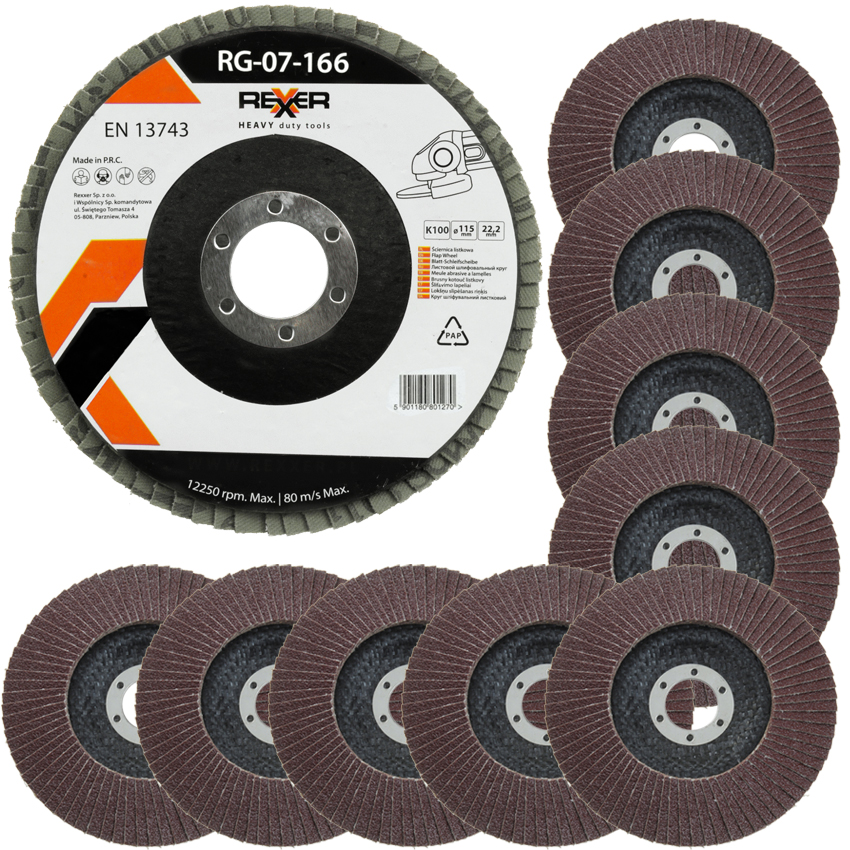 TARCZA ŚCIERNA ŚCIERNICE LISTKOWE K100 115MM 10SZT