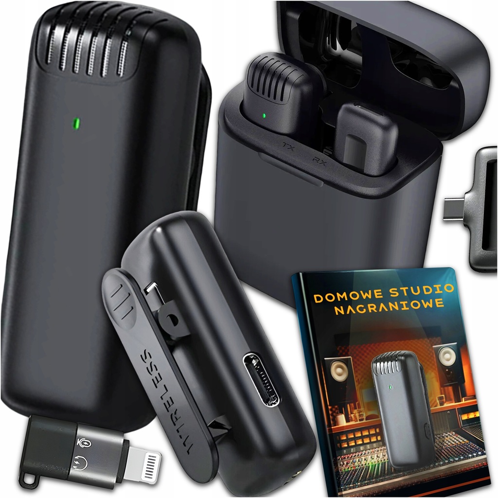 Mikrofon krawatowy bezprzewodowy z case ładującym USB-C Mike S11 Slayo