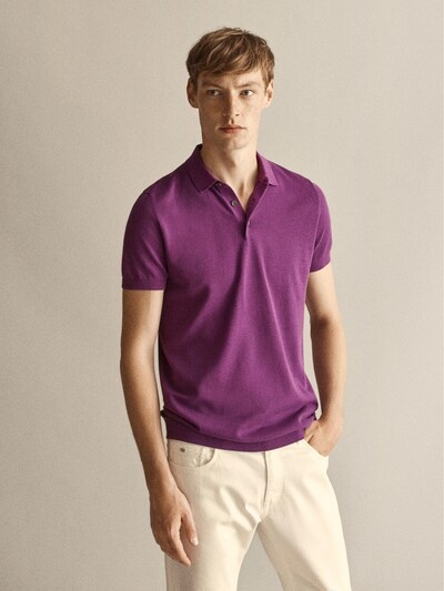 MASSIMO DUTTI POLO FIOLET KOŁMIERZYK __L__E1