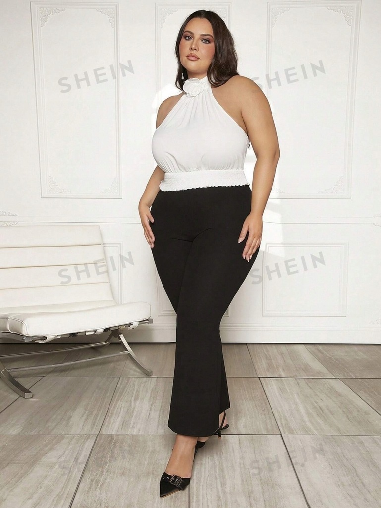 SHEIN CURVE KOMPLET DAMSKI SPODNIE+TOP 3XL 697