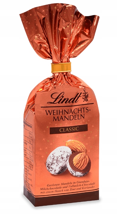 LINDT Weihnachts-Mandeln prażone migdały w czekoladzie 100g