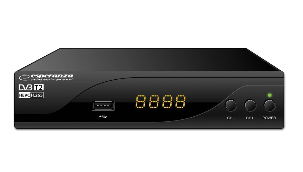 Tuner cyfrowy Esperanza EV105P DVB-T2 DVB-T2 H.265