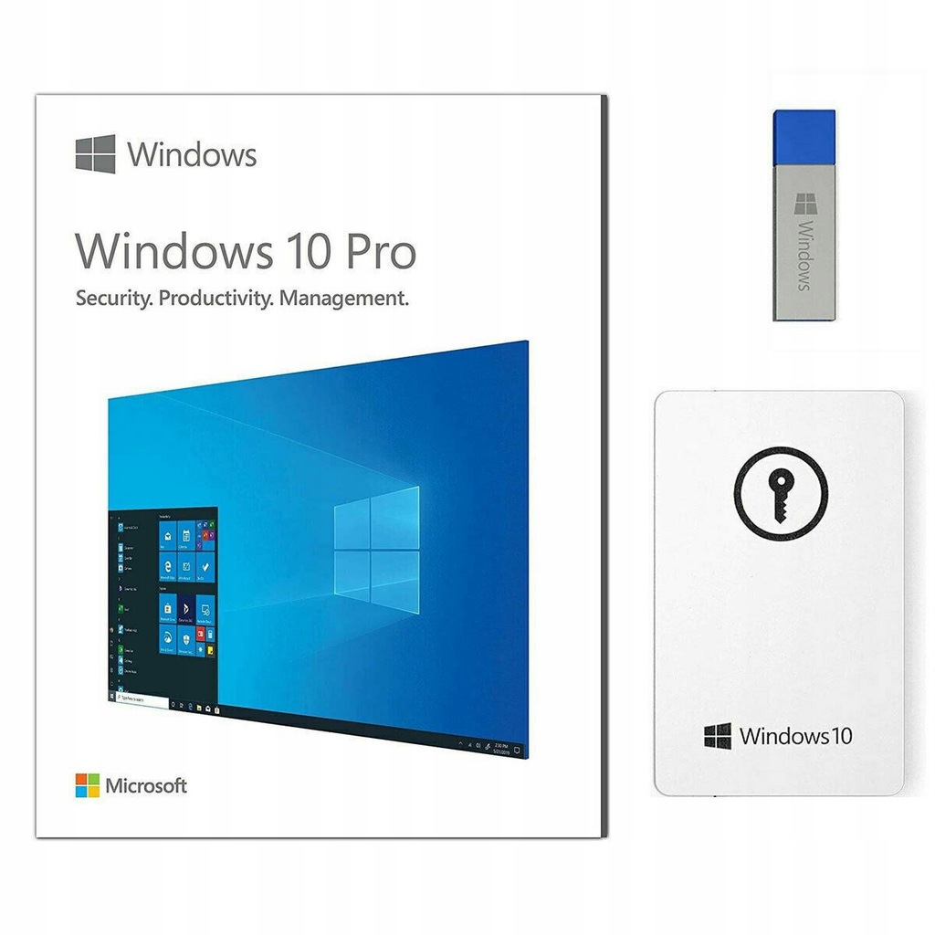 System Operacyjny Microsoft Windows 10 PRO wersja pudełkowa BOX USB