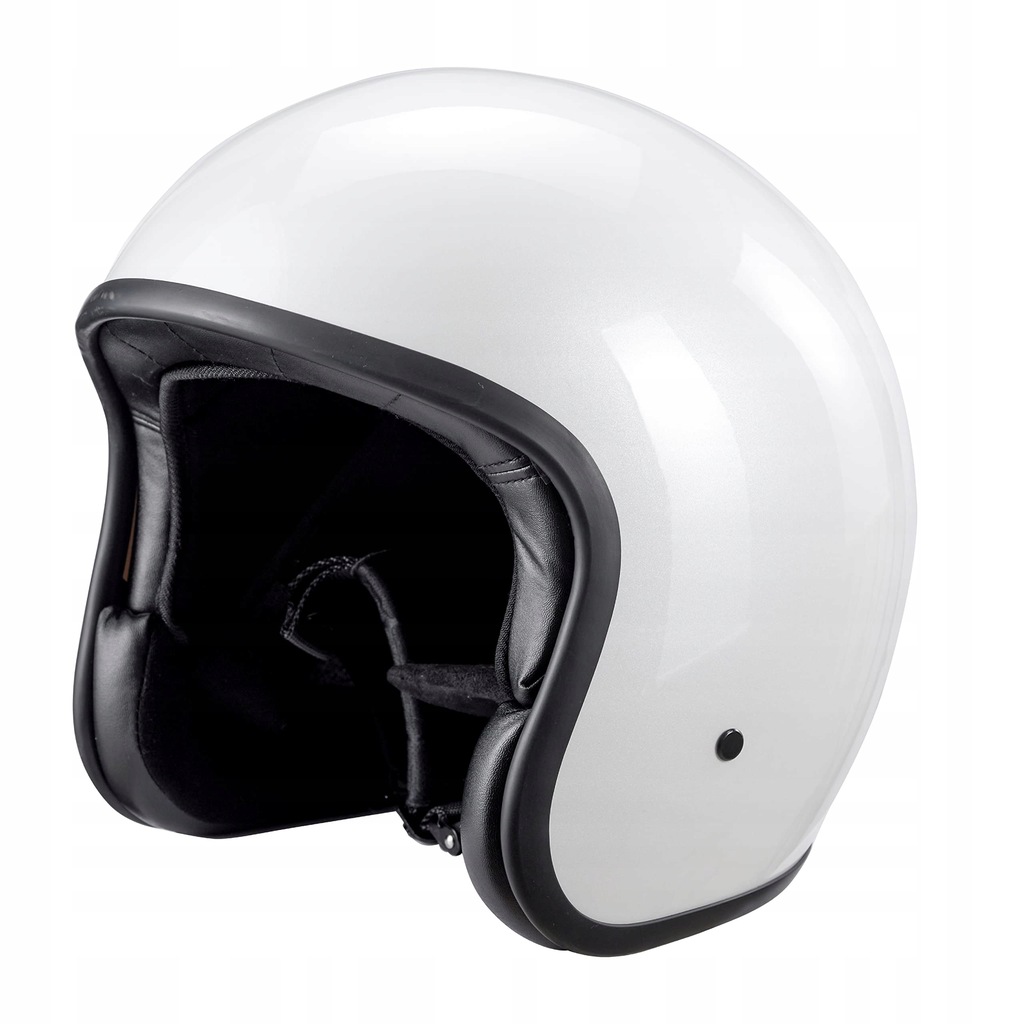 Kask motocyklowy Vintage Jet Westt Retro Biały perłowy XL 61 cm