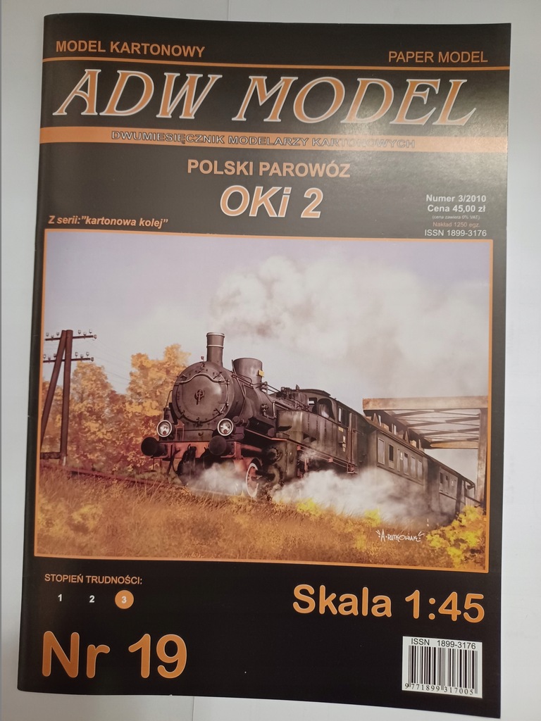 Polski parowóz OKi 2 1:45 ADW MODEL nr 19 (3/2010)