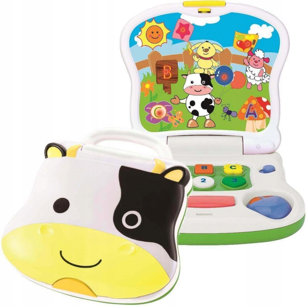 SMILY PLAY Edukacyjny laptop dla dzieci krowa