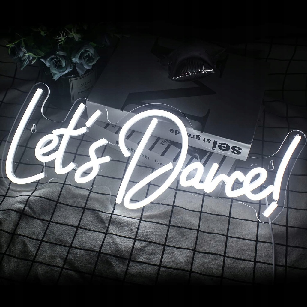 Napis NEON Let's Dance dla Dj akrylowa tablica