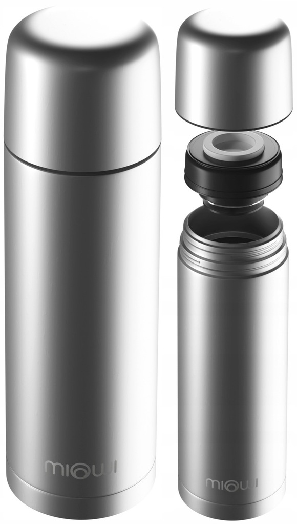 Termos na napoje kawę herbatę stalowy Miowi 750 ml Srebrny