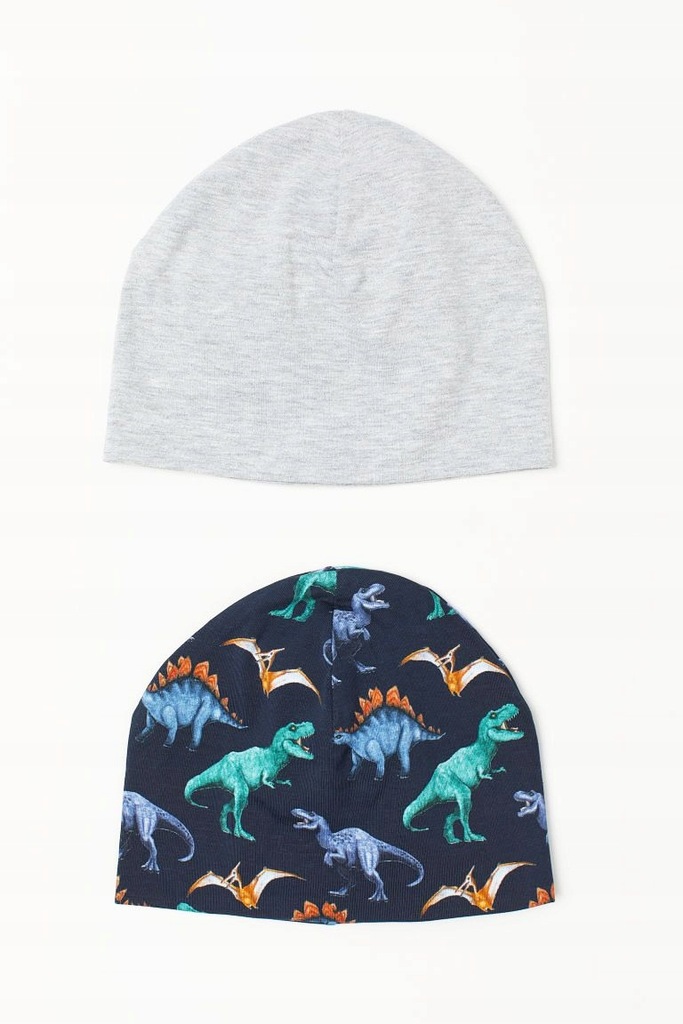 NOWE H&M 2pac czapka DINOZAURY 110/128