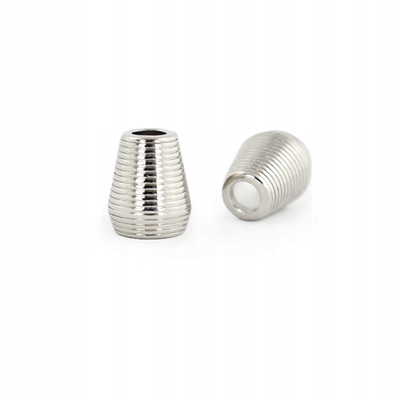 Stoper do sznurka metalowy rowkowany 4 mm nikiel 1