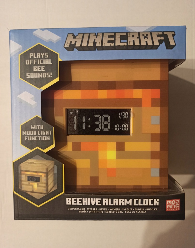 Budzik Minecraft z lampką