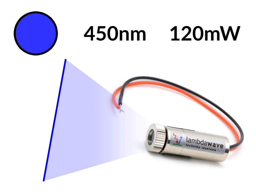 LAMBDAWAVE Laser liniowy niebieski 120mW 450nm