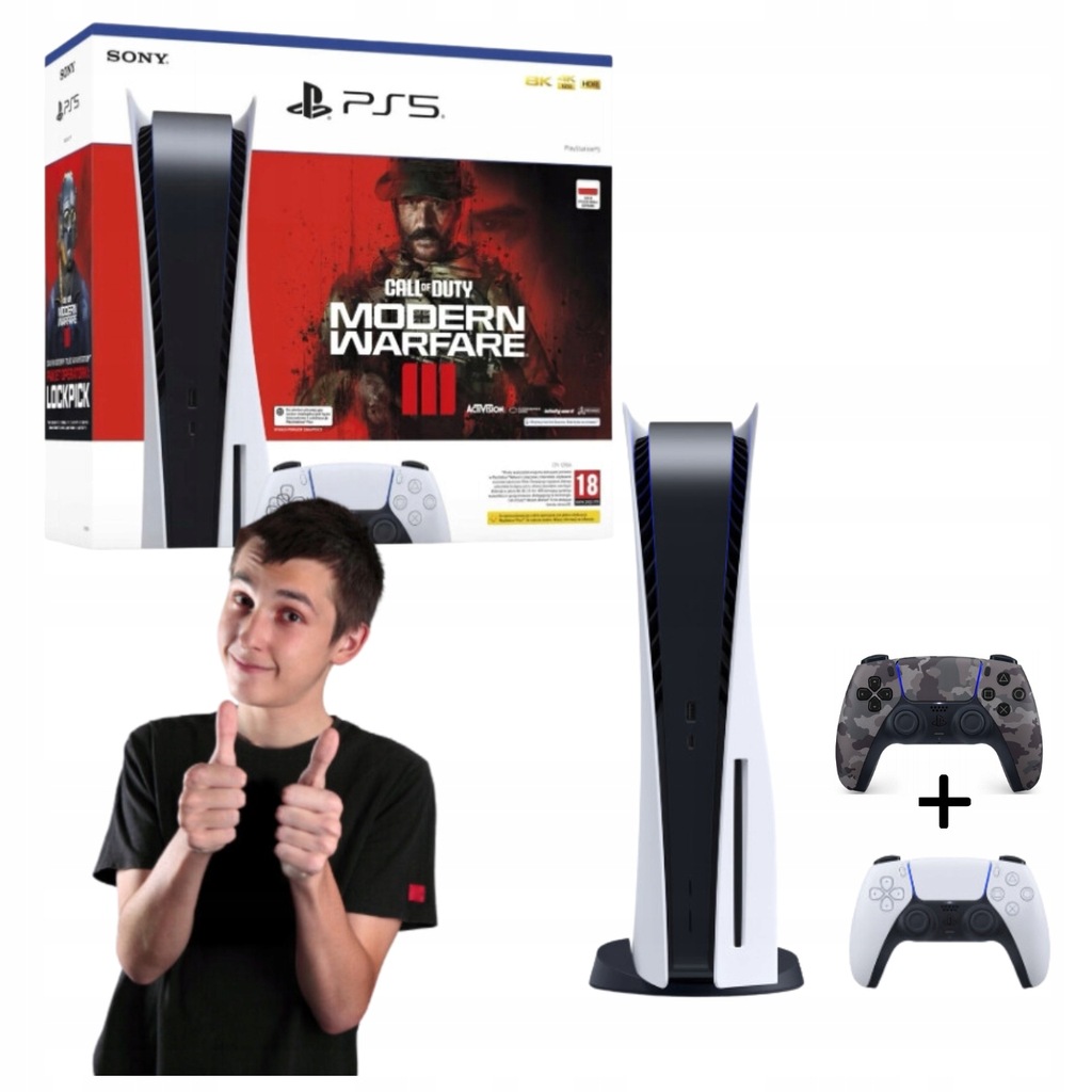 PLAYSTATION 5 KONSOLA 2 PADY NAPĘD OPTYCZNY 825G+CoD Modern Warfare3 ZESTAW