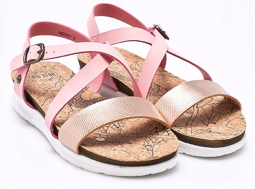 Sandały BIG STAR damskie różowe AA274377 buty