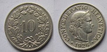 Szwajcaria 10 rappen 1926