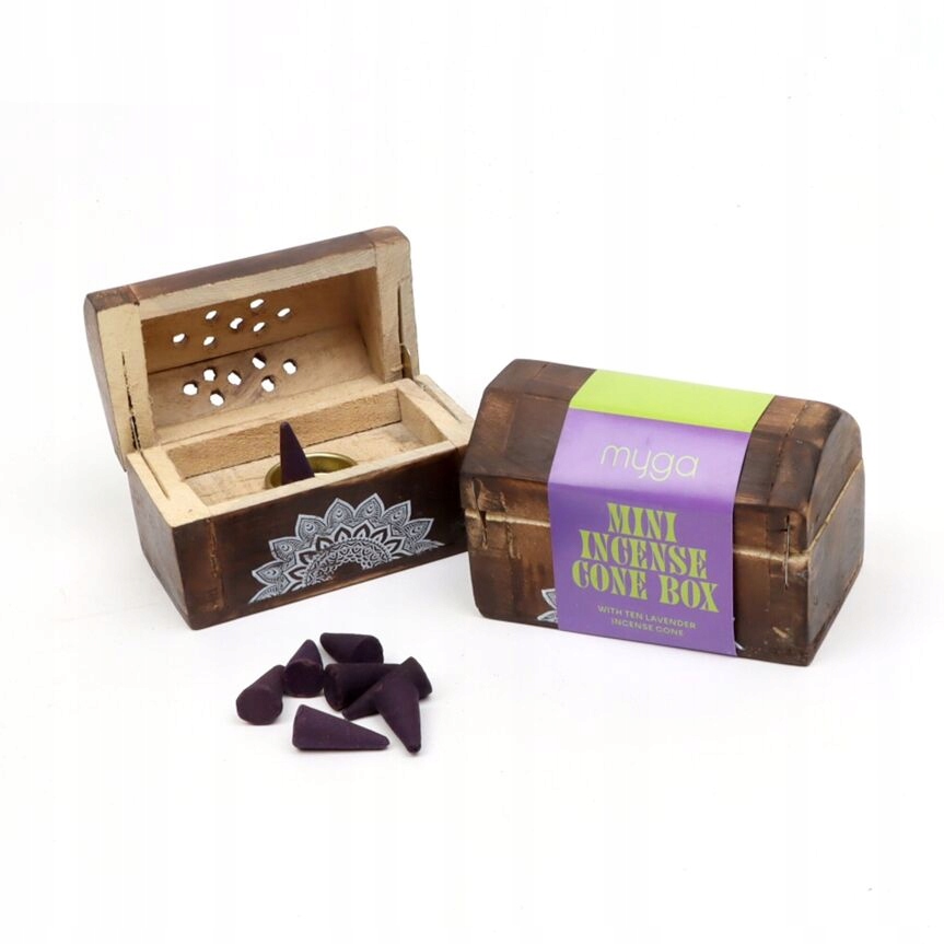 Szkatułka kadzielnica stożkowa Myga - lawenda