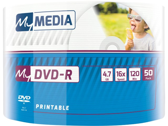 MY MEDIA DVD-R 4.7GB X16 PRINTABLE WRAP (50 SPINDL