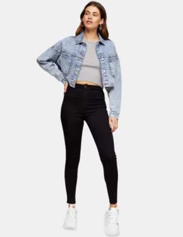 TOPSHOP JEANSY CZARNE DAMSKIE RURKI 32/34 1DUB