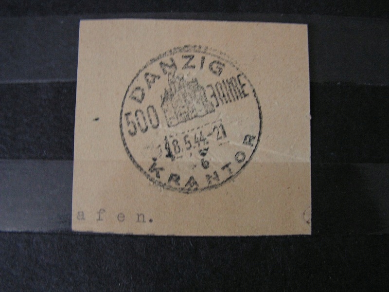 Stempel okolicznościowy Gdańsk na wycinku. 1944