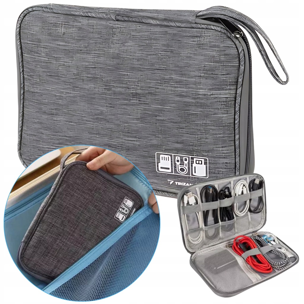 ORGANIZER Podróżny Na Kable Ładowarki Przedłużacze Akcesoria GSM Mały Etui