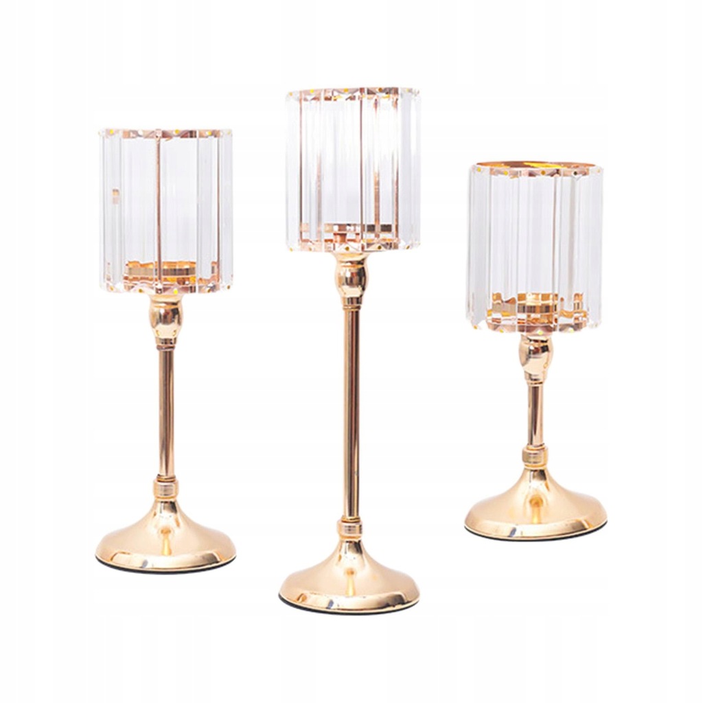 Set of 3 Nordic Style Candlestick Ornaments Set Pillar Stand Romantic