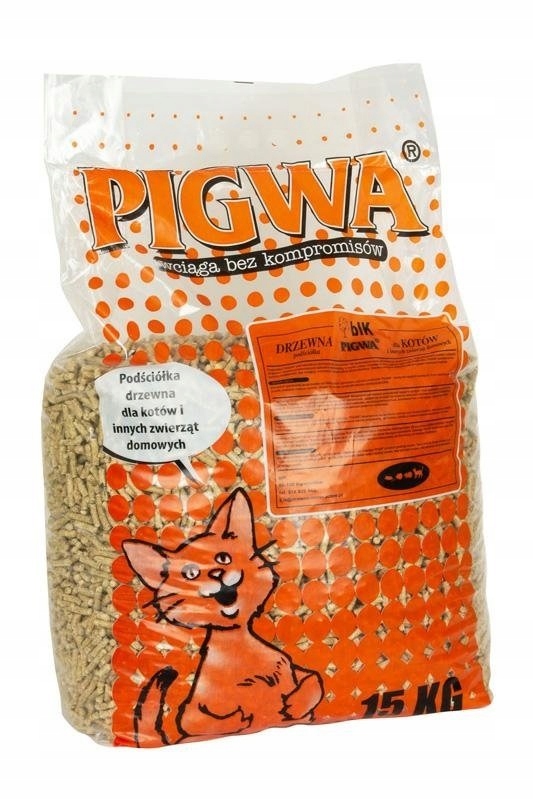 Żwirek drewniany pellet Pigwa 15kg Podściółka dla kotów i innych zwierząt