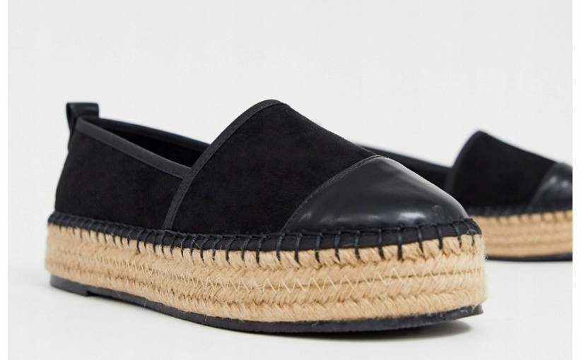 F1O034 __XCU CZARNE ESPADRYLE NA PLATFORMIE__38