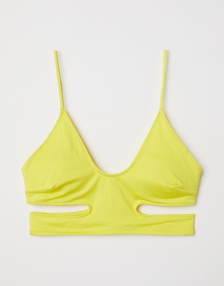 P2B178 H&M_MJ9 ŻÓŁTA GÓRA OD BIKINI WYCIĘCIA_S